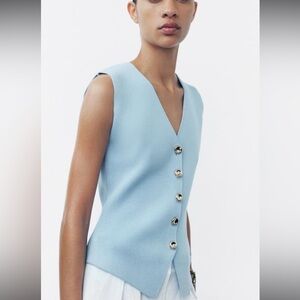 Zara Light Blue Sleeveless Top